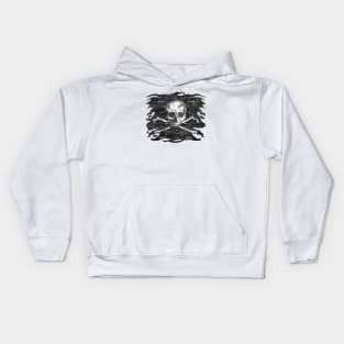 Old Crossbones Skull Pirate Flag Kids Hoodie